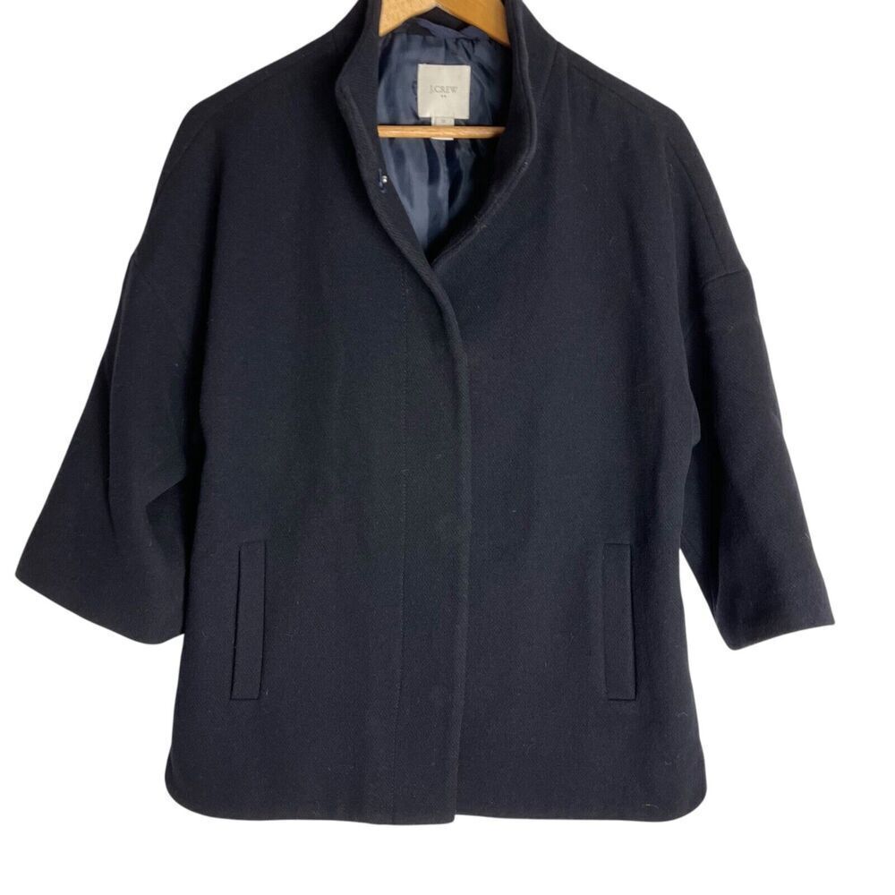 J. Crew Factory 3/4 Sleeve Peacoat Jacket Navy Blue Women's XS Holiday Preppy